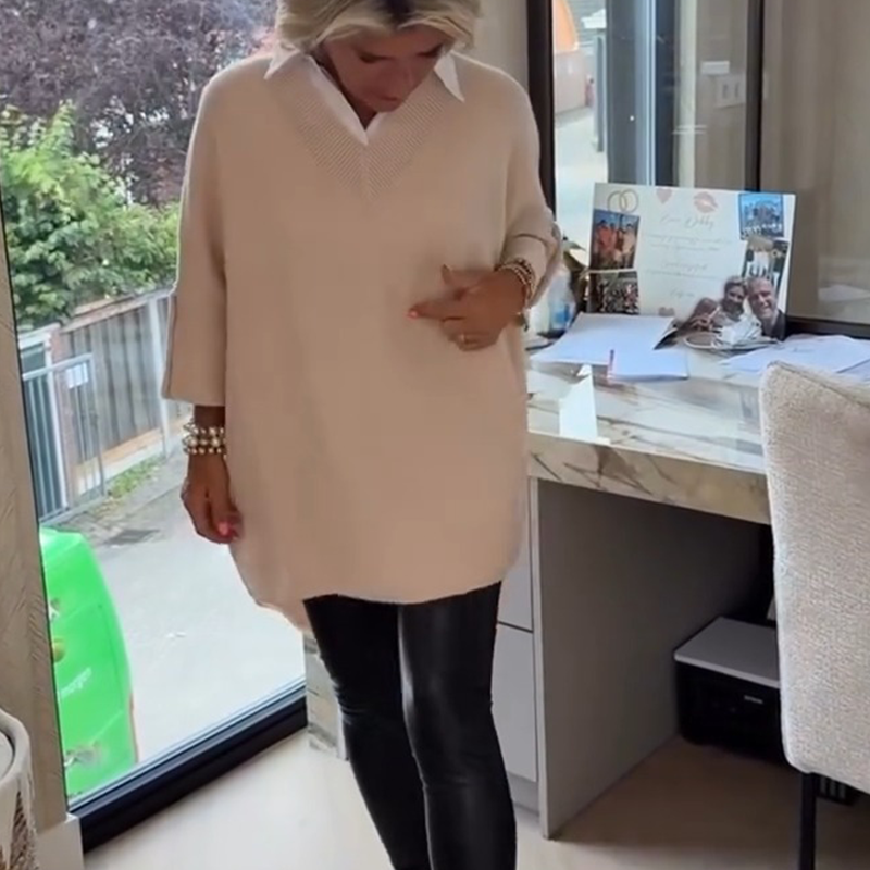 Damen Langarmshirt mit Hemdkragen