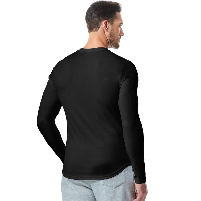 Ripp-Langarmshirt mit V-Ausschnitt für Fitness, Training & Sport
