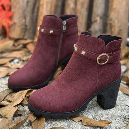 Damenmode Stiefeletten mit klobigem Absatz