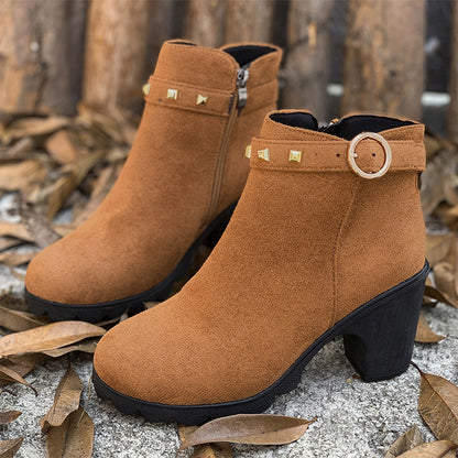 Damenmode Stiefeletten mit klobigem Absatz