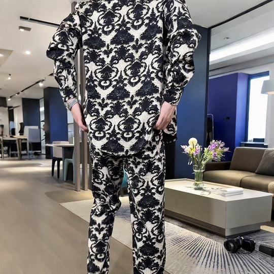 Herren-Set mit Blumenmuster: Jacke und Hose