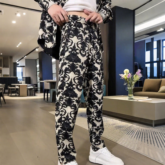 Herren-Set mit Blumenmuster: Jacke und Hose