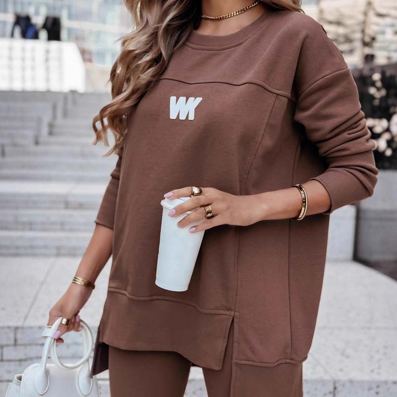 Lässiges Sweatshirt- und Leggings-Set für Damen