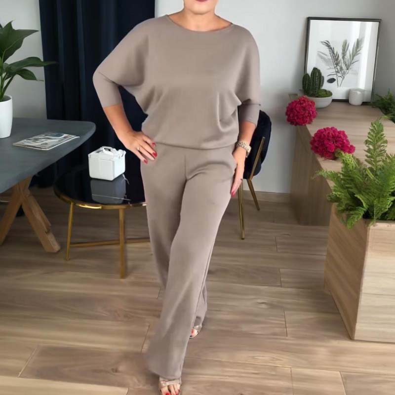 New Arrival✨3-Piece Set with Short Sleeve Top, Wide-Leg Pants & Long Cardigan – Effortless Layered Style
