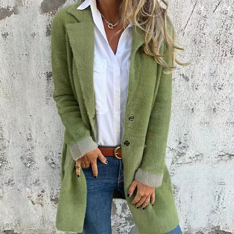 Damen klassischer eleganter Mantel in Midilänge