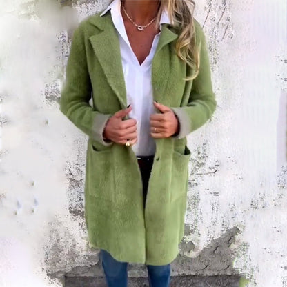 Damen klassischer eleganter Mantel in Midilänge