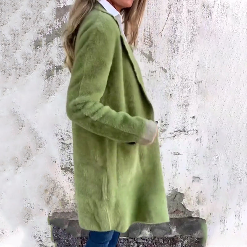 Damen klassischer eleganter Mantel in Midilänge