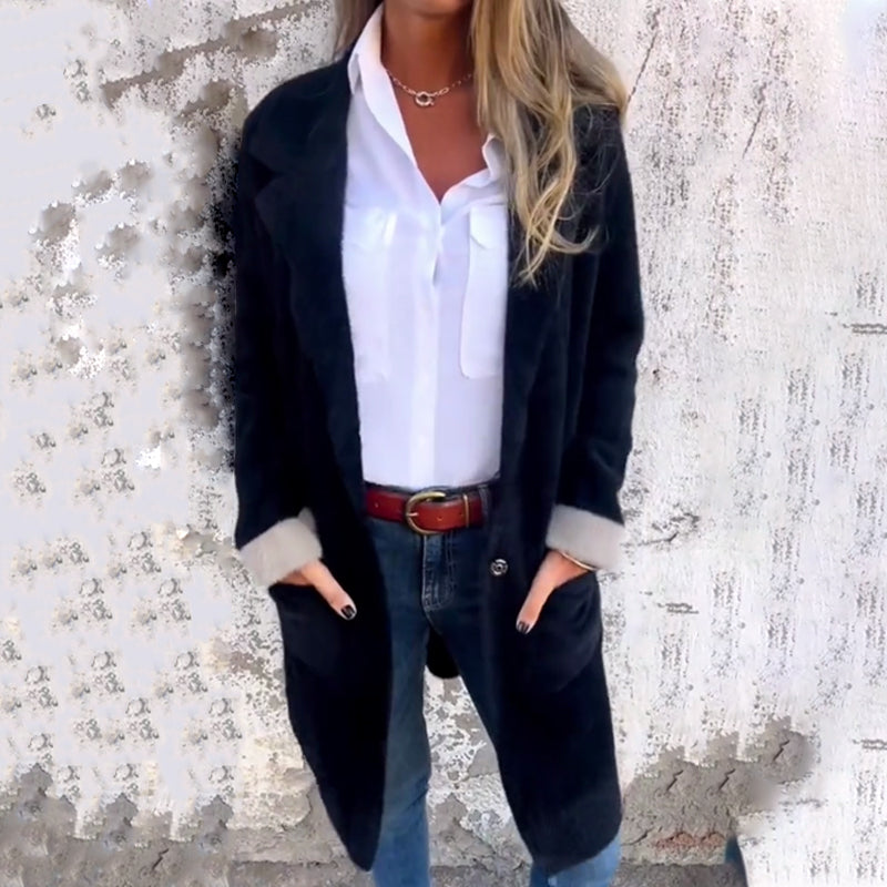 Damen klassischer eleganter Mantel in Midilänge