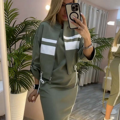 💥50% RABATT 💖 Damen-Set aus Stehkragenjacke und Kleid