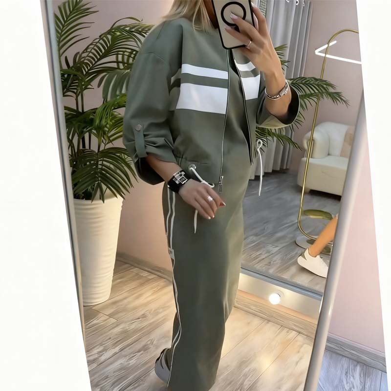 💥50% RABATT 💖 Damen-Set aus Stehkragenjacke und Kleid