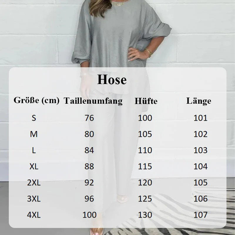 🔥Heißer Verkauf Hoher Rabatt 🌸Set aus langärmeligem Oberteil und Hose mit weitem Bein für Frauen