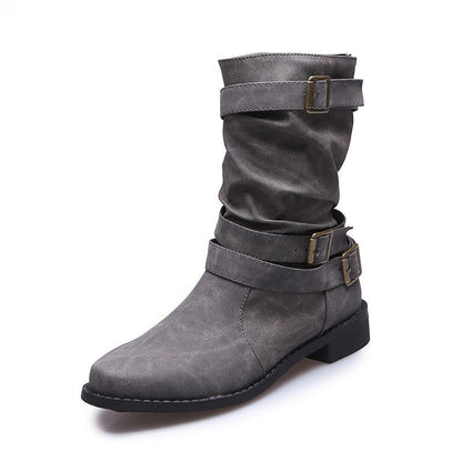 ✨Herbst-Neuheiten: Damen Stiefeletten mit niedrigem Absatz und Schnalle