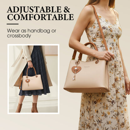 Elegante Damen-Tasche mit glänzendem Herzanhänger