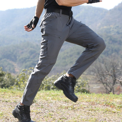 Men's Solid Color Slim-fit Cargo Pants for Spring and Autumn