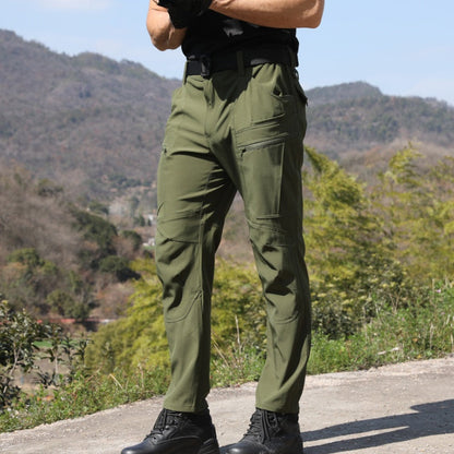 Men's Solid Color Slim-fit Cargo Pants for Spring and Autumn