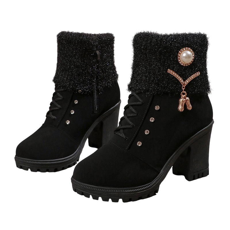 ⏳Limited-time 50% off👢Women's Thick Warm Chunky Heel Boots