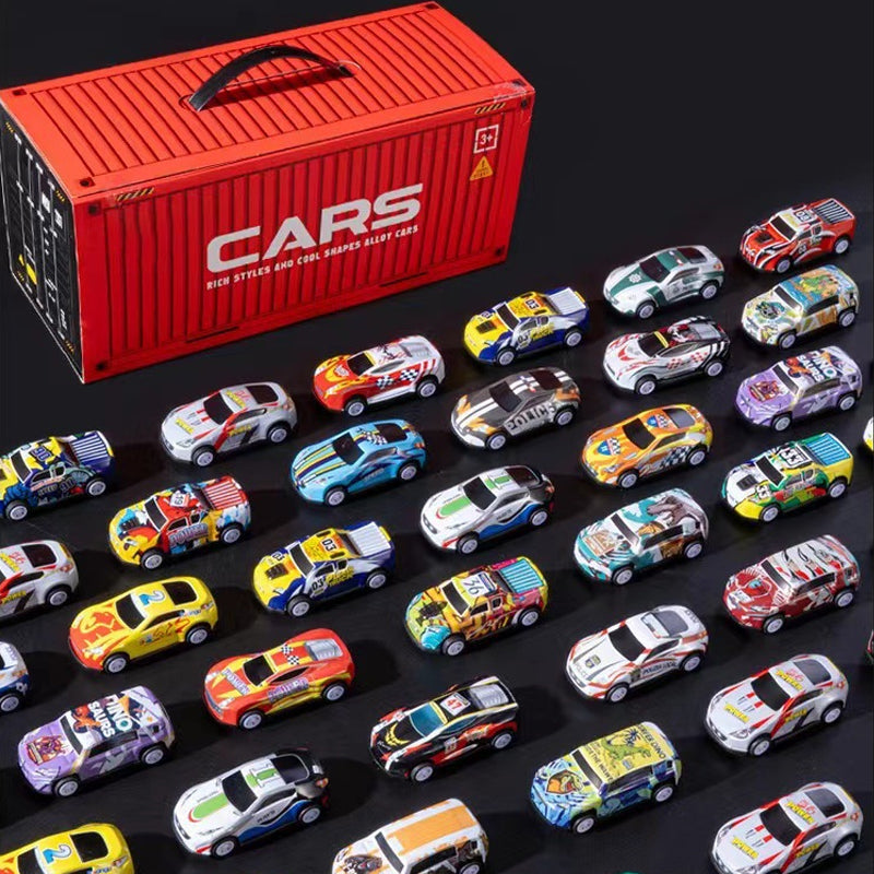 💝Das beste Geschenk💝48 Mini-Rückziehautos mit eingebautem Garagenset