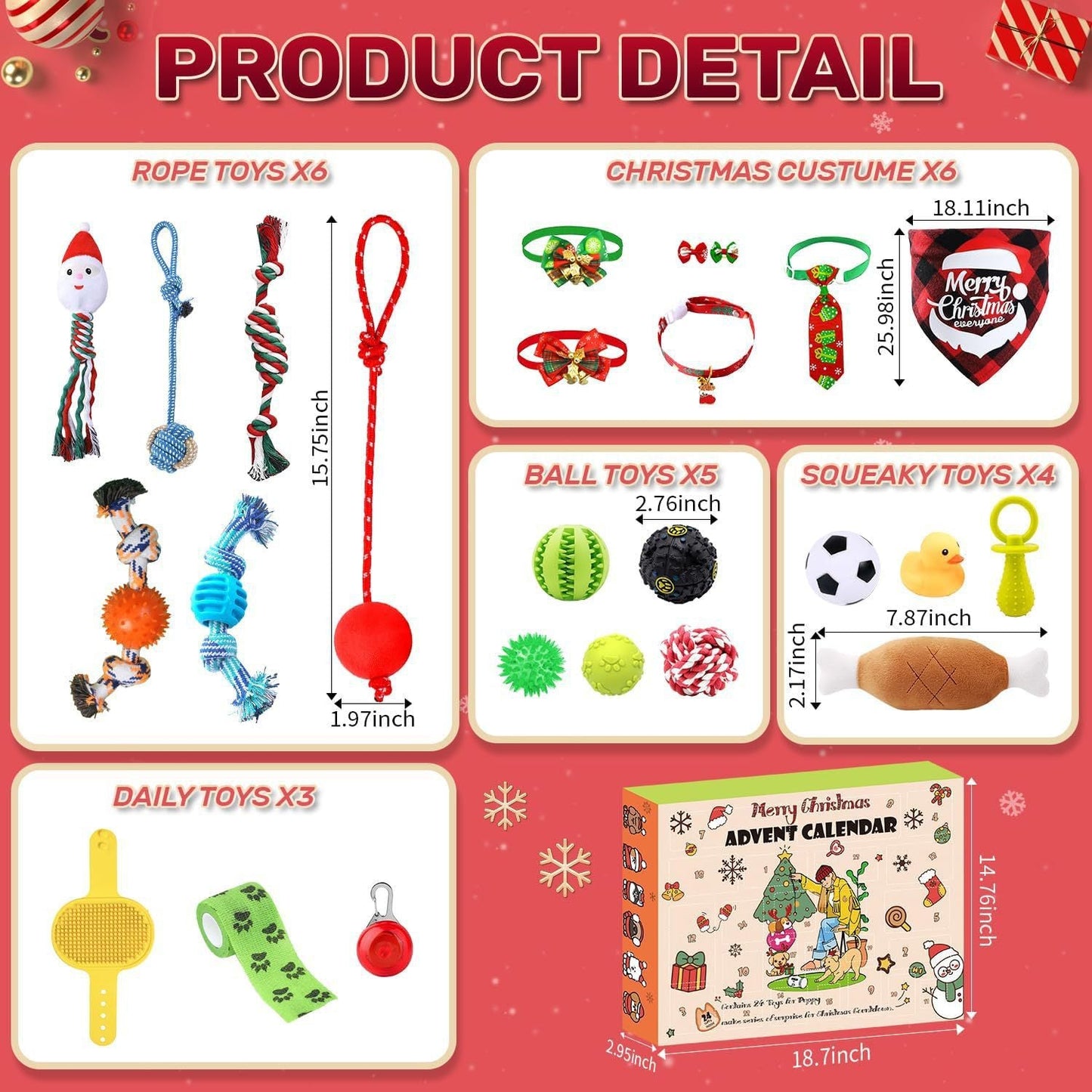 🎄🎁2025 Weihnachts-Countdown-Adventskalender mit Spielzeug für Katzen und Hunde🐾🥳