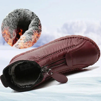 Warme Winterstiefeletten mit Reißverschluss für Damen