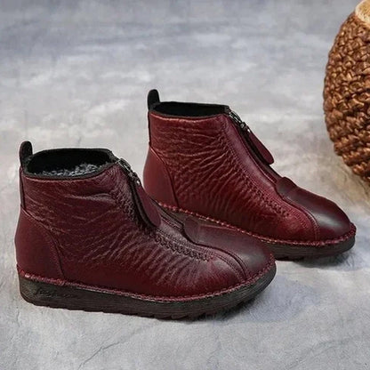 Warme Winterstiefeletten mit Reißverschluss für Damen