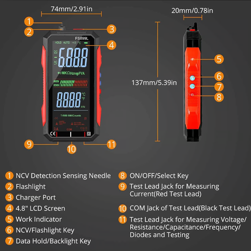 🔧 50% RABATT! ⚡ USB-Aufladbares Digitalmultimeter – Automatische Bereichswahl, LCD-Hintergrundbeleuchtung &amp; Tragbares Design 🔋