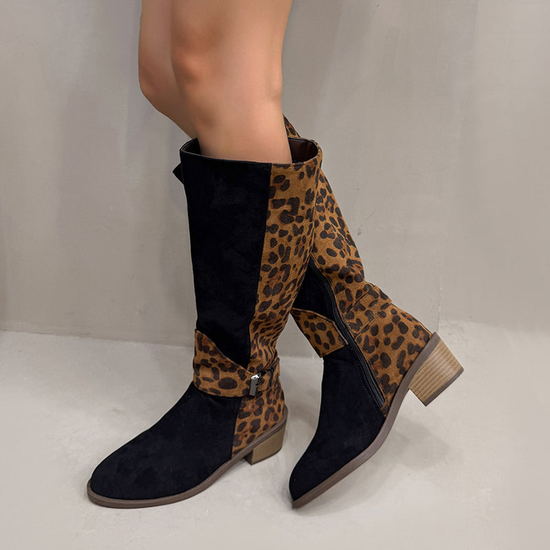 🔥Reitstiefel mit Leopardenmuster für Damen – Komfort, Stil und Selbstvertrauen bei jedem Schritt! 🐆