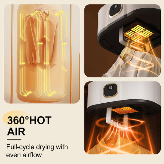 🌀 LETZTER TAG 60% RABATT! ✨ Tragbarer Faltbarer Mini-Trockner - Schnelle Trocknung mit 3 Temperaturstufen &amp; USB-Aufladung für Reise &amp; Zuhause 🌬️🔌