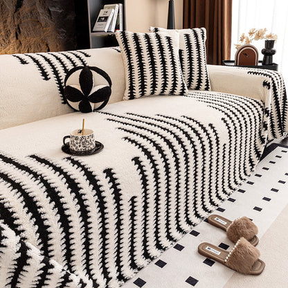 🛋️ 50% RABATT 2025! ✨ Plüsch Sofaüberwurf - Extra Dicke & Rutschfeste Decke mit Elastischen Kanten für Herbst und Winter 🍂❄️