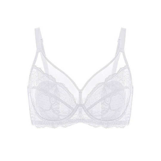 💜Enchante Floral Lace Plus Size Underwire Unlined Unpadded Minimizer Full Coverage Bra Women&