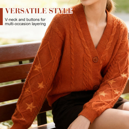 🚀Versandkostenfrei🚀Strickjacke mit Knöpfen für Damen