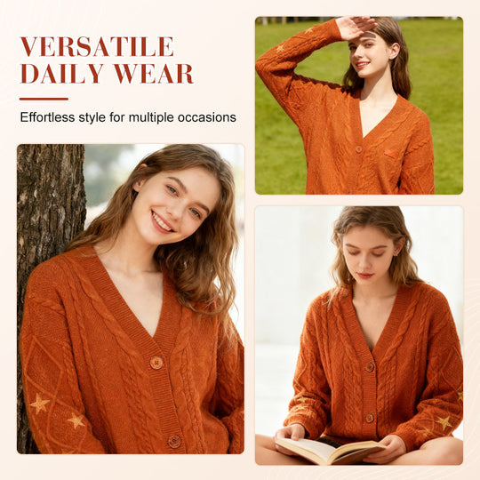 🚀Versandkostenfrei🚀Strickjacke mit Knöpfen für Damen
