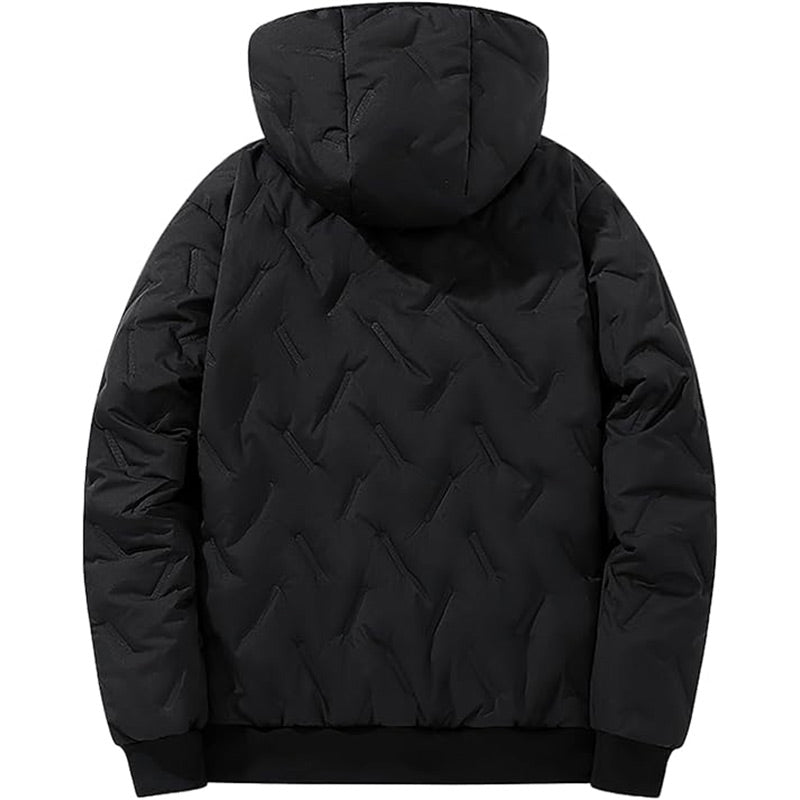 Herren Winter warmer Reißverschluss-Kapuzenmantel