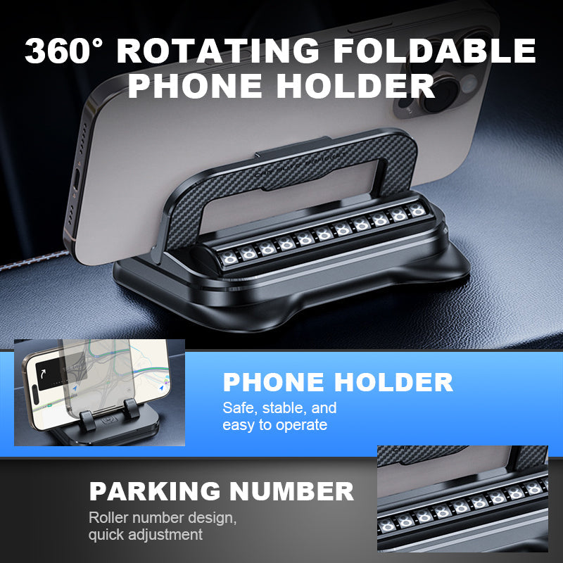 ✨✨ 360° drehbarer, faltbarer Handyhalter - 50 % Rabatt🚙🚙Universelles Design, rutschfeste Unterseite, geeignet für Schreibtisch, Auto und Reisen 🚗💻