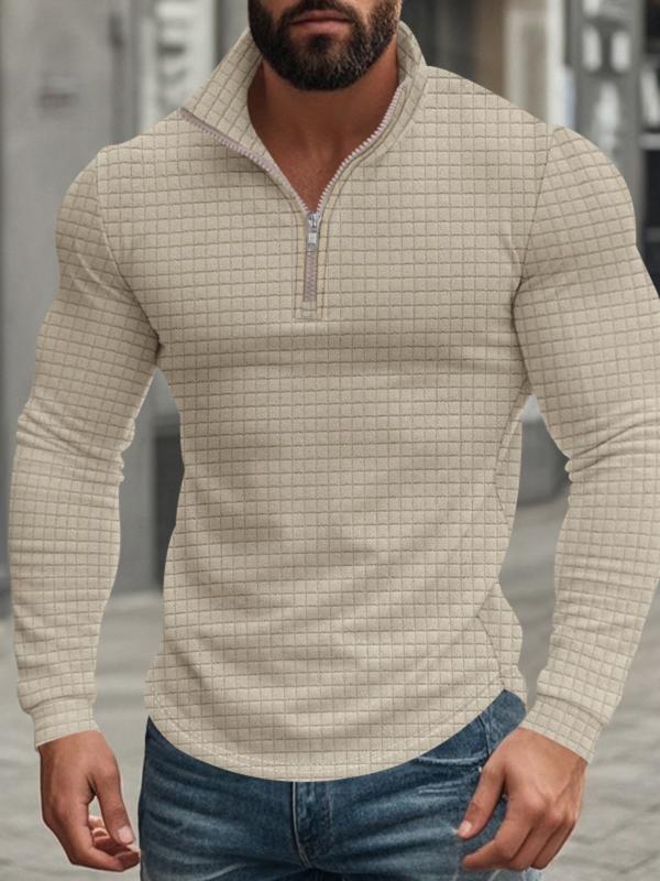 Herren Sweatshirt mit Stehkragen, Halbzip und Langarm