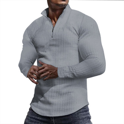 Herren Sweatshirt mit Stehkragen, Halbzip und Langarm