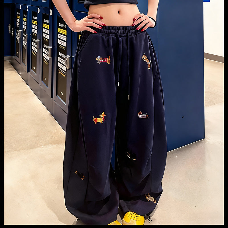 👖Bestickte Jogginghose mit Baggy-Passform und Kordelzug🐕‍🦺🚀Versandkostenfrei