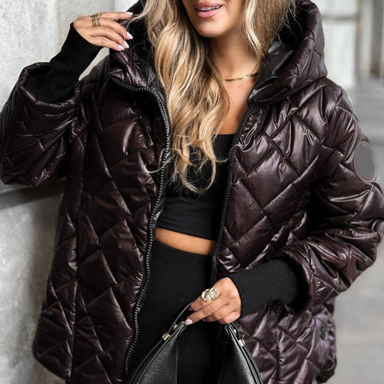 🎅🎁Weihnachtsangebot – 50 % Rabatt⏳Damen Pufferjacke mit Diamant-Steppmuster