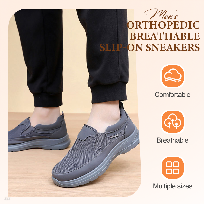 👟 50% RABATT JETZT! ✨ Herren Orthopädische Atmungsaktive Slipper-Sneakers - Fußgewölbe Unterstützung mit Memory-Schaum Einlegesohlen für Ganzägigen Komfort 🏃‍♂️💨