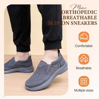 👟 50% RABATT JETZT! ✨ Herren Orthopädische Atmungsaktive Slipper-Sneakers - Fußgewölbe Unterstützung mit Memory-Schaum Einlegesohlen für Ganzägigen Komfort 🏃‍♂️💨