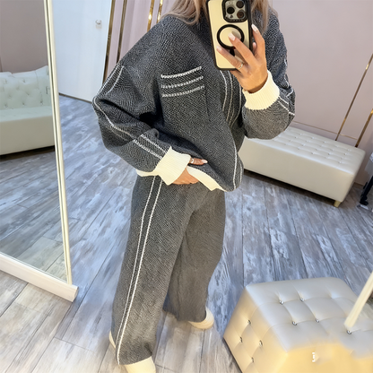 Modisches 2-teiliges Set aus Jacke und Hose für Damen