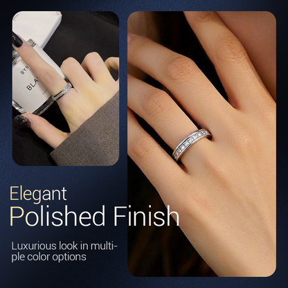 💖Drehbarer Spinner-Ring aus Titanstahl mit Zirkonia