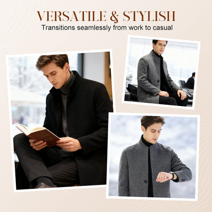 🎉Neujahr 2026: 50 % Rabatt🎉Herren warmer Mantel in Mittellänge mit Stehkragen