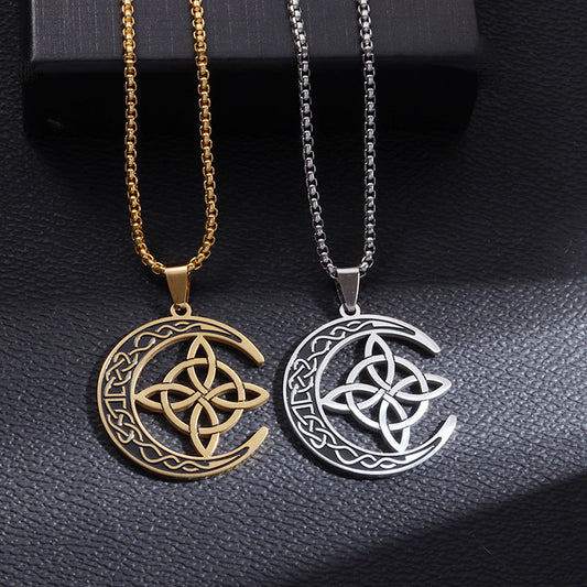 🔥50% Rabatt! 🎉 Celtic Moon Anhänger Halskette – Feines Sterling Silber, Mystisches Design & Hochglanz Finish 🌙✨📦