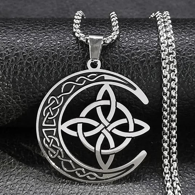 🔥50% Rabatt! 🎉 Celtic Moon Anhänger Halskette – Feines Sterling Silber, Mystisches Design & Hochglanz Finish 🌙✨📦