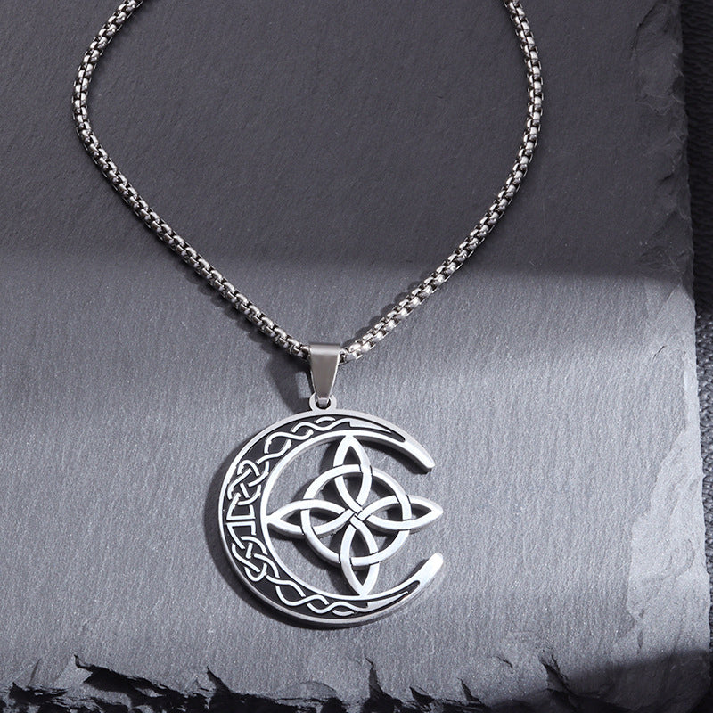 🔥50% Rabatt! 🎉 Celtic Moon Anhänger Halskette – Feines Sterling Silber, Mystisches Design & Hochglanz Finish 🌙✨📦