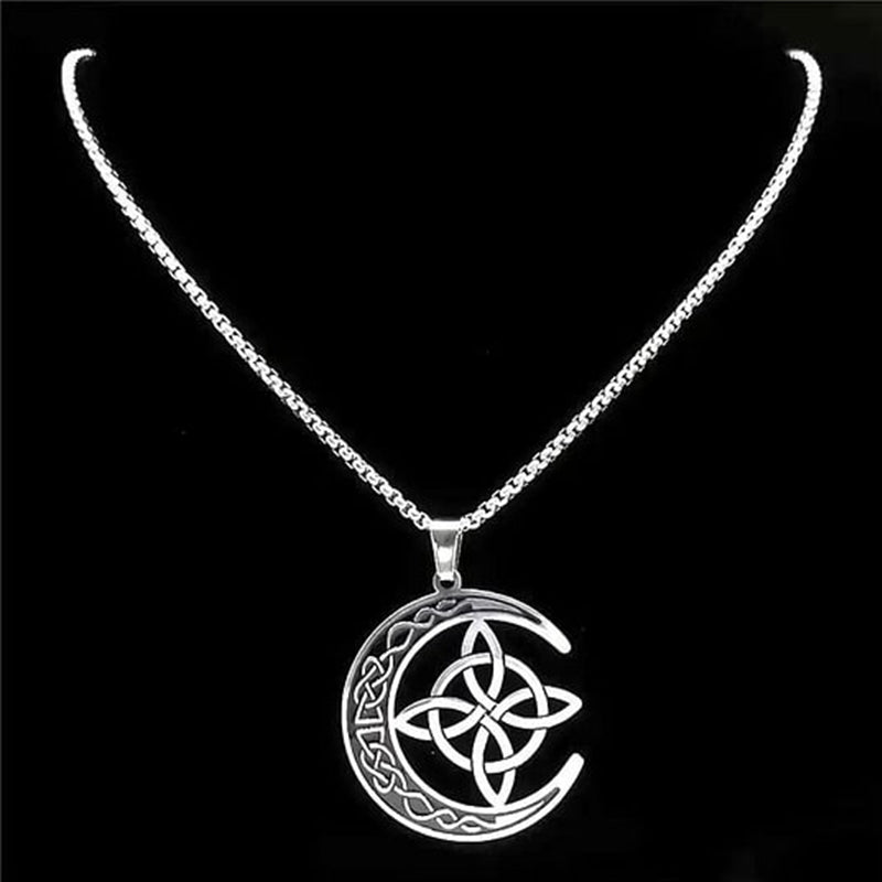 🔥50% Rabatt! 🎉 Celtic Moon Anhänger Halskette – Feines Sterling Silber, Mystisches Design & Hochglanz Finish 🌙✨📦