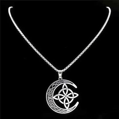 🔥50% Rabatt! 🎉 Celtic Moon Anhänger Halskette – Feines Sterling Silber, Mystisches Design & Hochglanz Finish 🌙✨📦