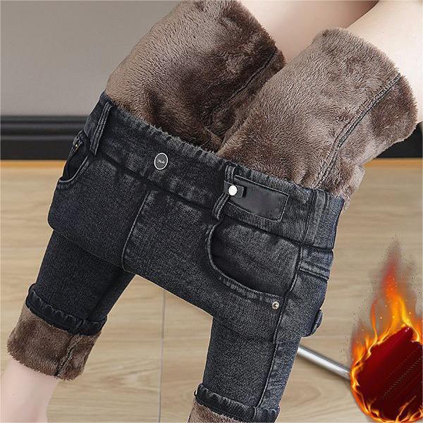 🔥2025 Black Friday Sale - 49% Rabatt🔥Damen Hoch Taille Schlank Dehnen Warme Röhrenjeans