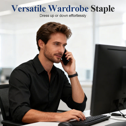 Klassisches Langarmhemd für Herren mit Knopfleiste