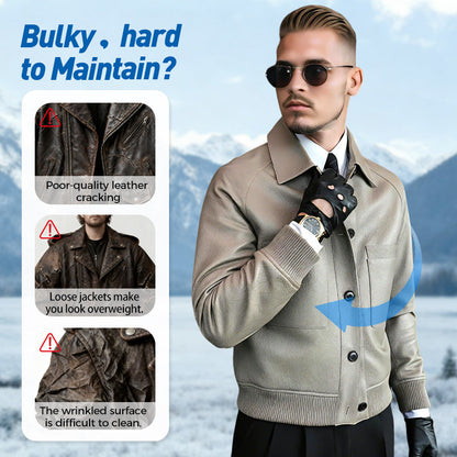 🧥2025 High-End-Maßanfertigung💎Klassische Herrenjacke aus Kunstleder